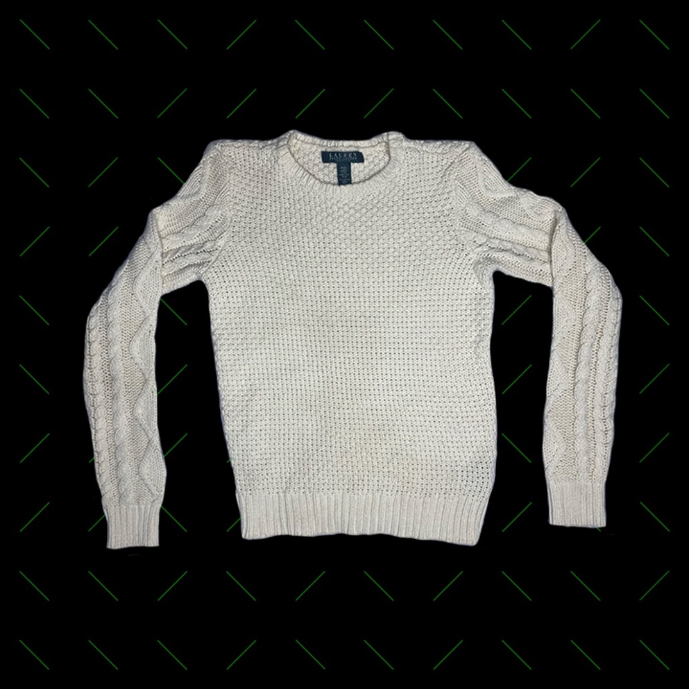 Lauren by Ralph Lauren Petite Cream Knit Sweater